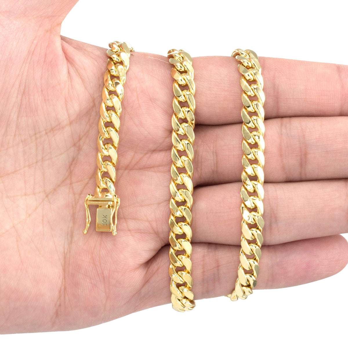 10k Yellow Gold Cuban Link Chain Necklace W263310