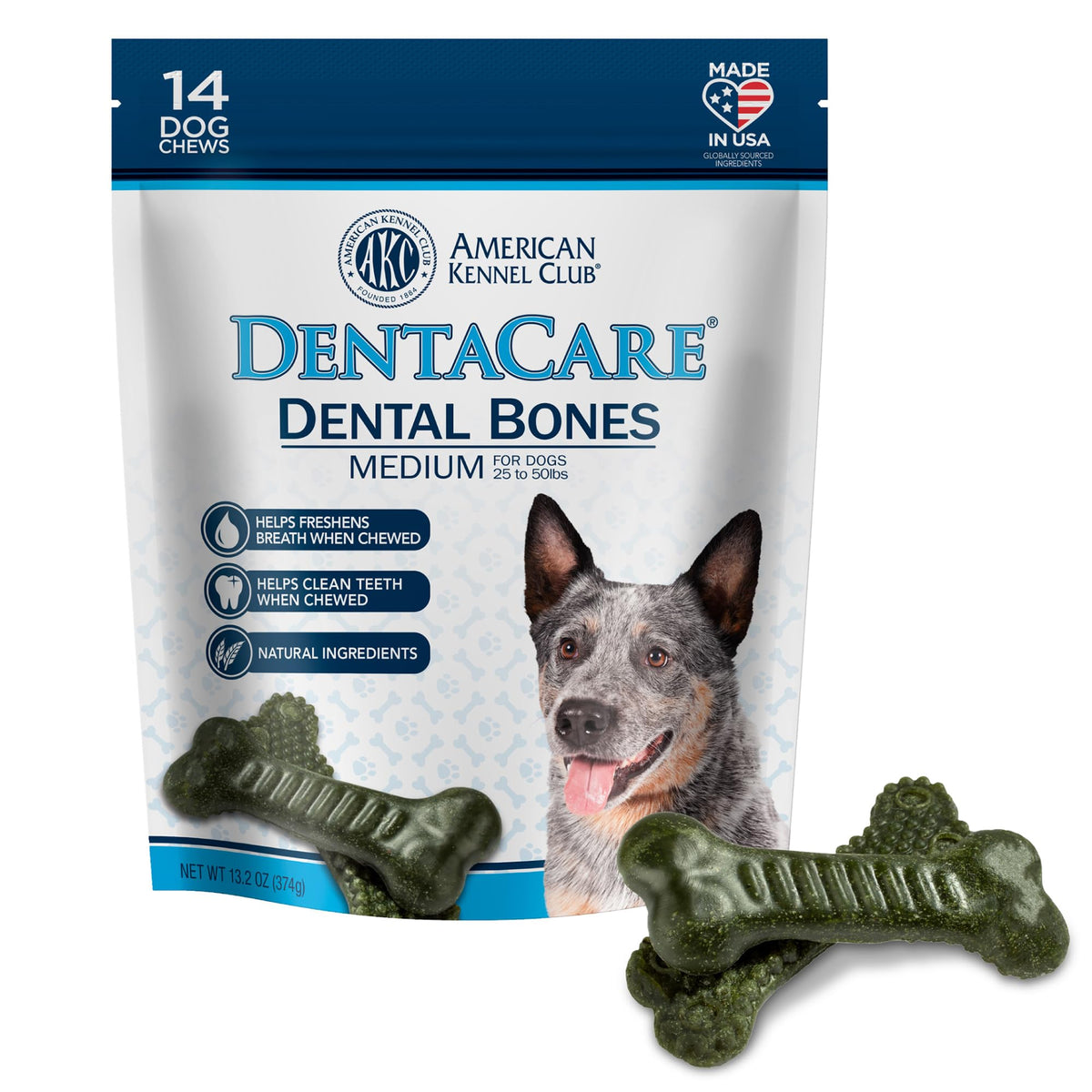 Medium Mint Flavored Dentacare Bones, 14 Count W5029