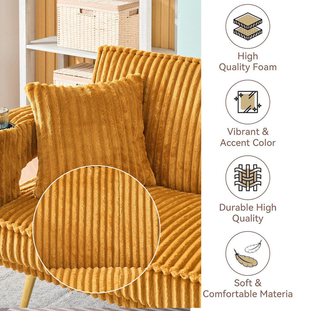 Orange Velvet Convertible Sofa Bed W1423