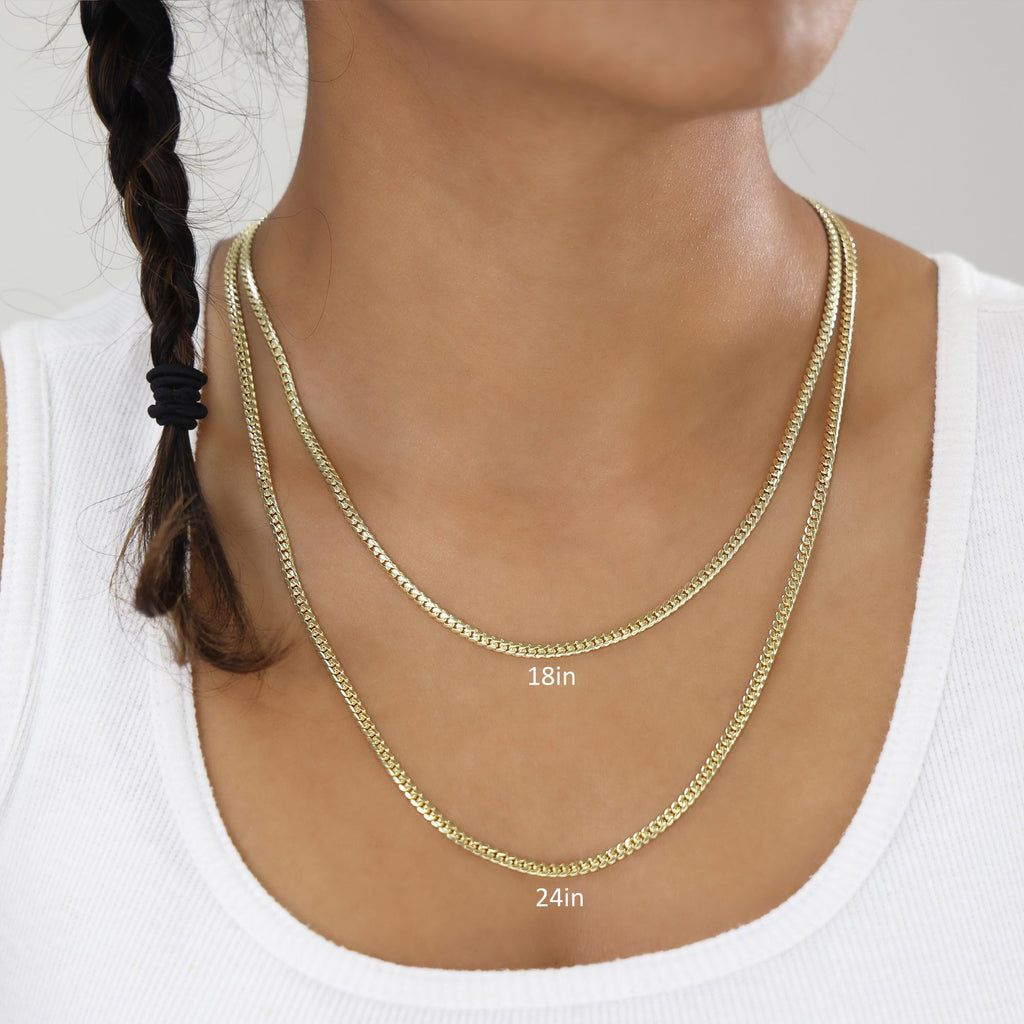 14K Yellow Gold Cuban Link Chain Necklace D463
