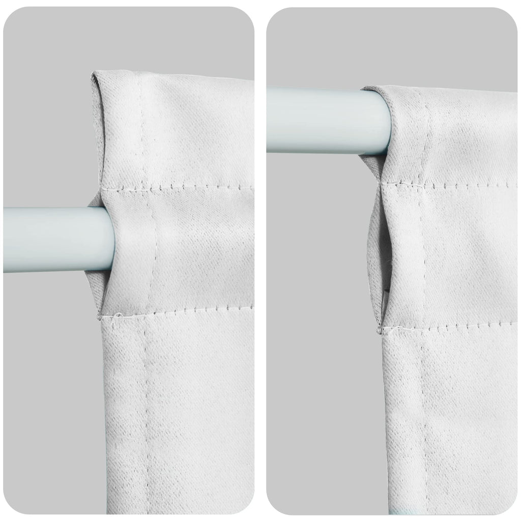 Door Curtains, Thermal and Room Darkening Curtains, Rod Pocket Blackout Curtains, 25 x 40 inches, Greyish White, 1 Panel L649
