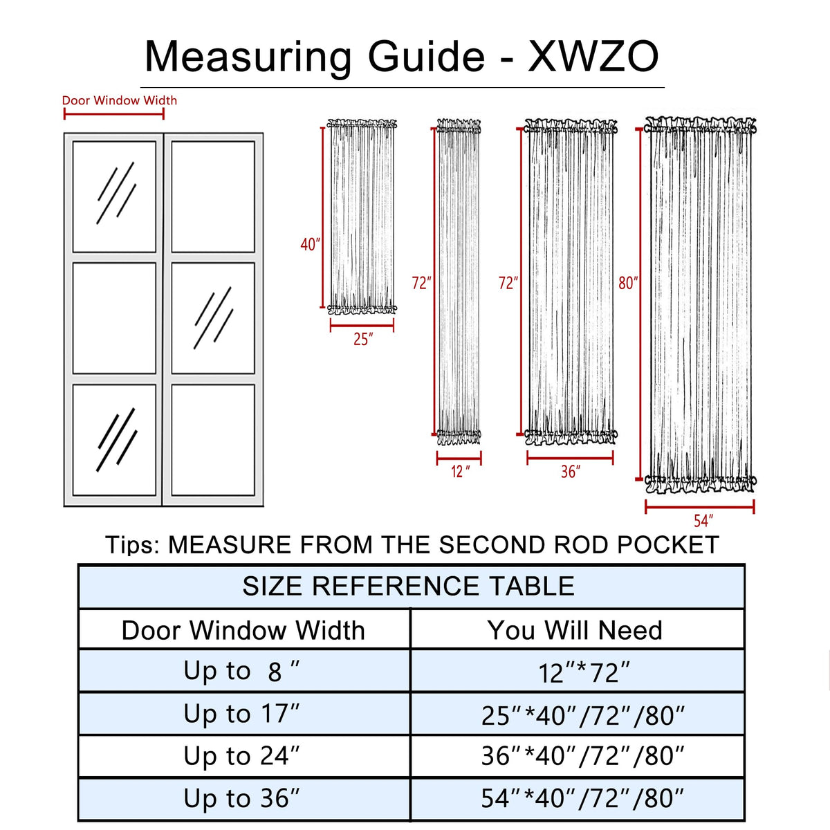 Door Curtains, Thermal and Room Darkening Curtains, Rod Pocket Blackout Curtains, 25 x 40 inches, Greyish White, 1 Panel L649