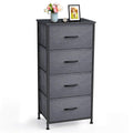 Black Grey 4 Drawer Fabric Storage Dresser C36192