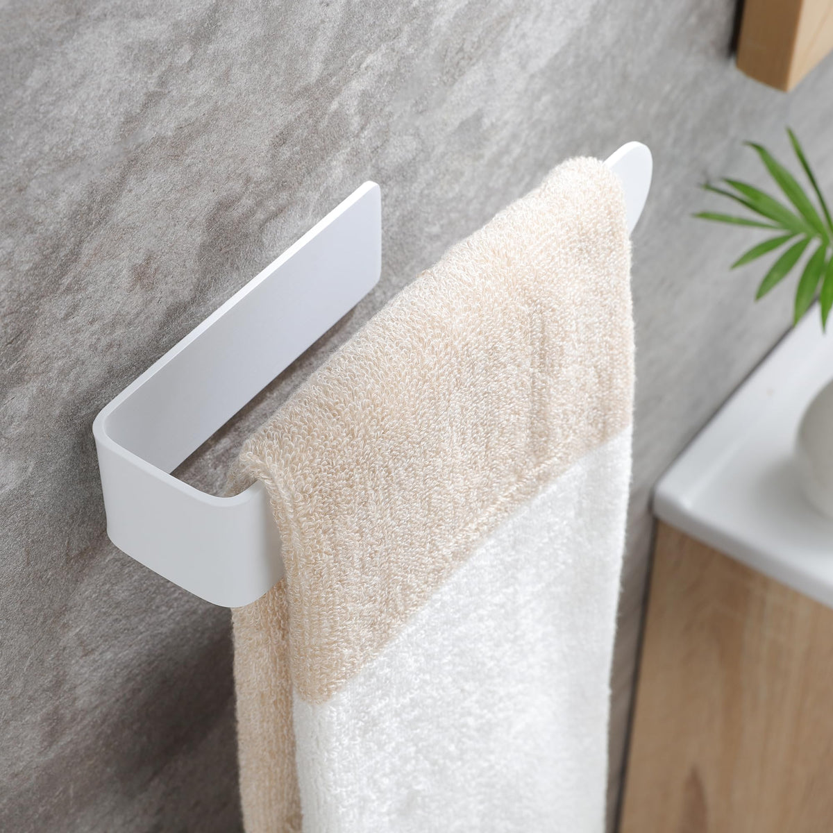 White Adhesive Towel Rack W9163