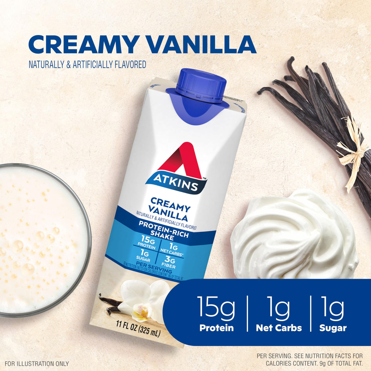 Milk Chocolate Vanilla Protein Shake, 15g Protein, 2g Net Carb D155162