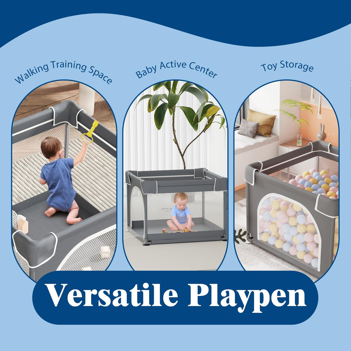 Small Playpen for Babies and Toddlers, 36"x36" Mesh C165