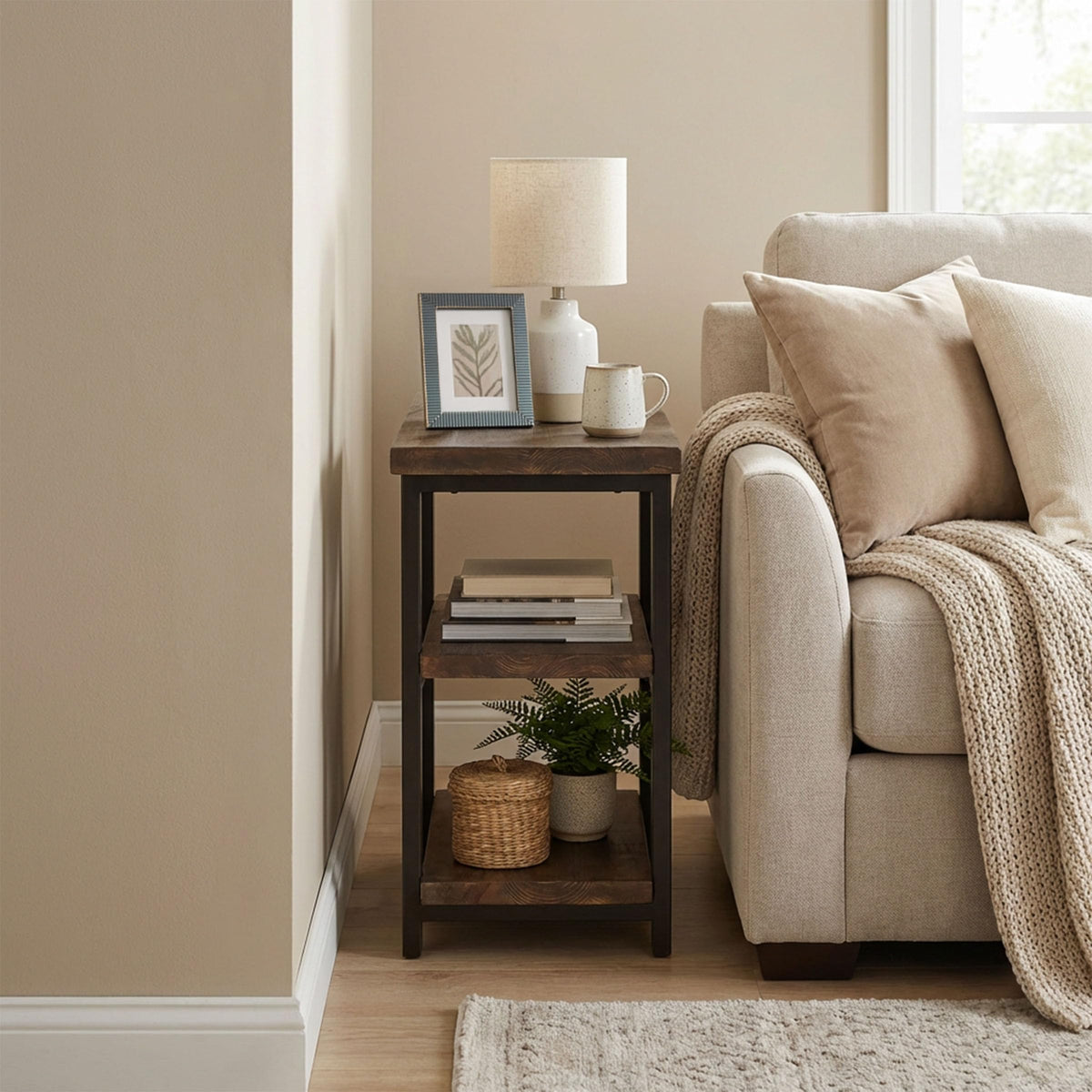 Solid Wood 3-Tier End Table C1034