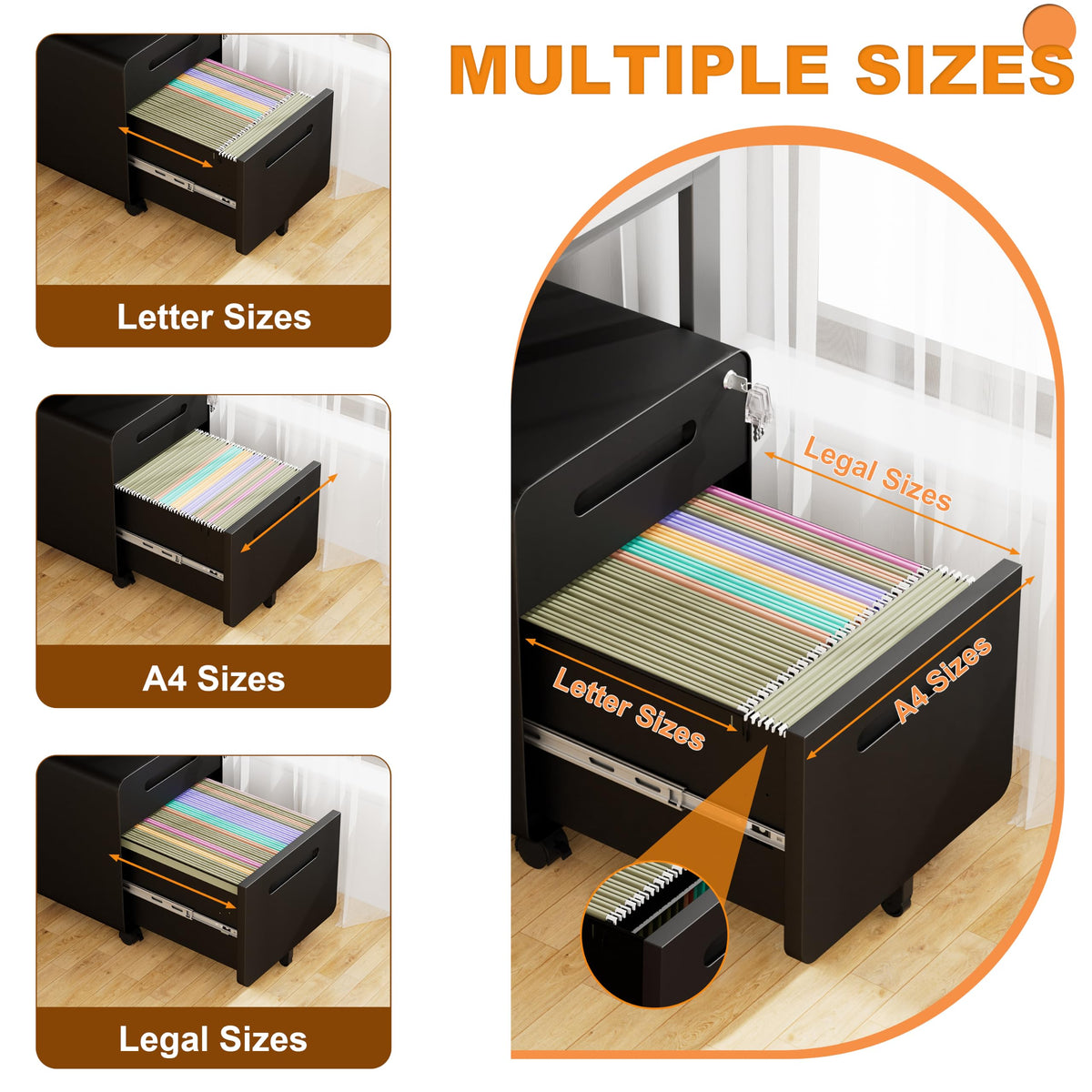 2 Drawer Mobile File Cabinet with Lock O92999