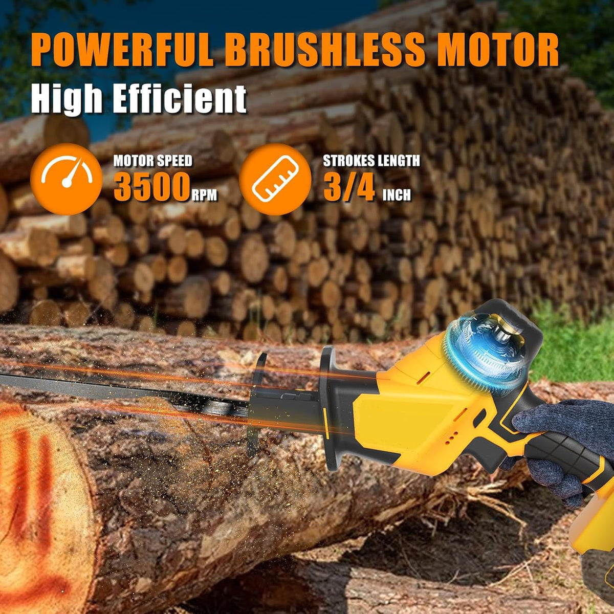 Cordless Reciprocating Saw with 4 Saw Blades U17935