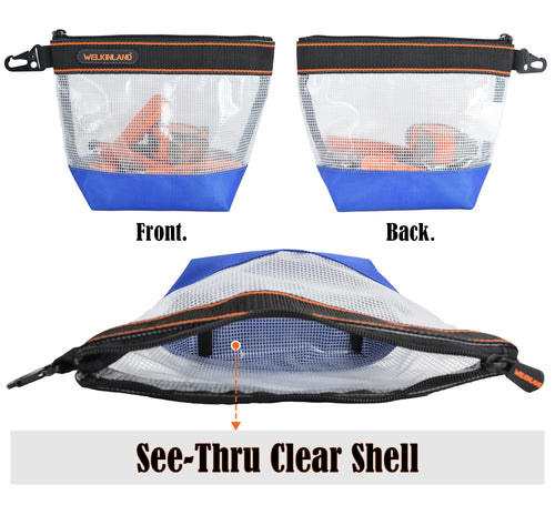 10-Inch Clear 4-Pack Zippered Tool Pouch S6289