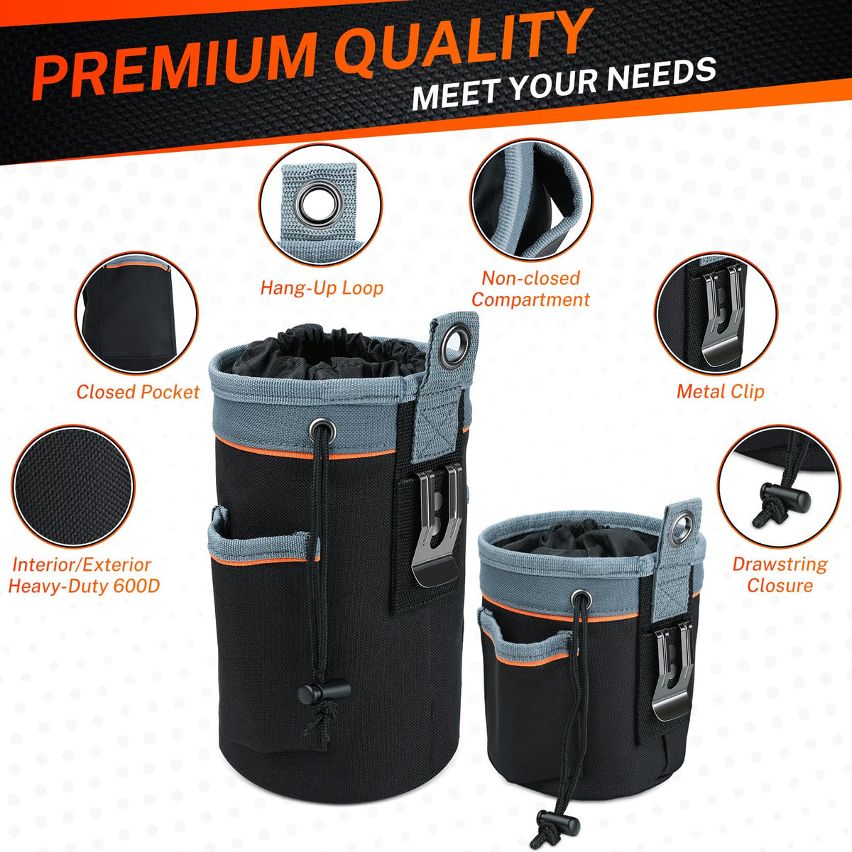 Tool Pouch Multi-Pack 2 Sizes 600D Nylon K3890
