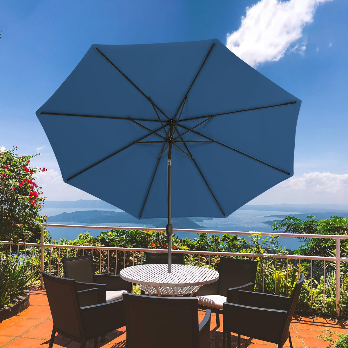 9 FT Patio Umbrella with Base M32111