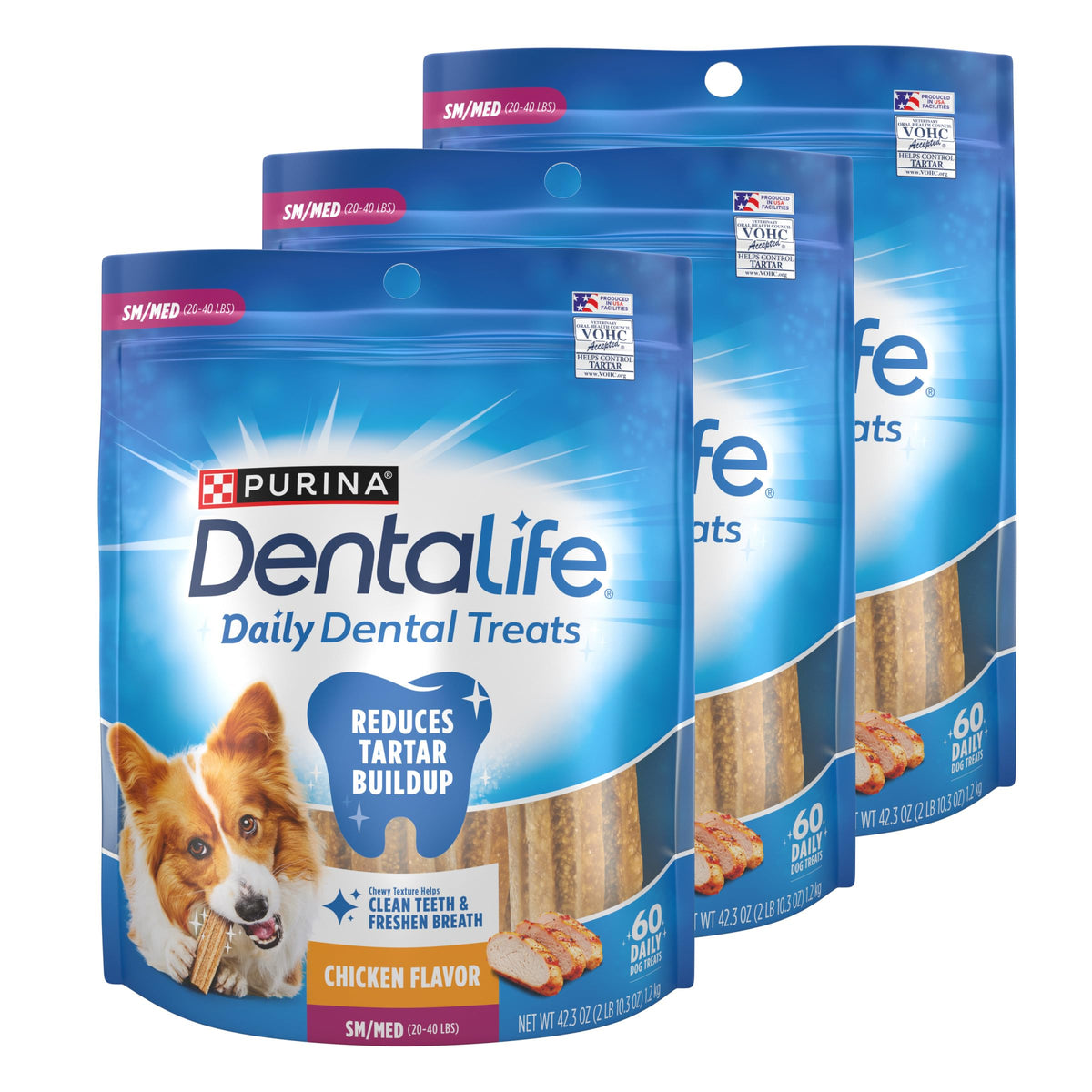 Daily Oral Care Dog Treats, Small/Medium, 60 ct K204