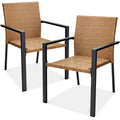Set of 2 Stackable Outdoor Wicker Dining Chairs N494