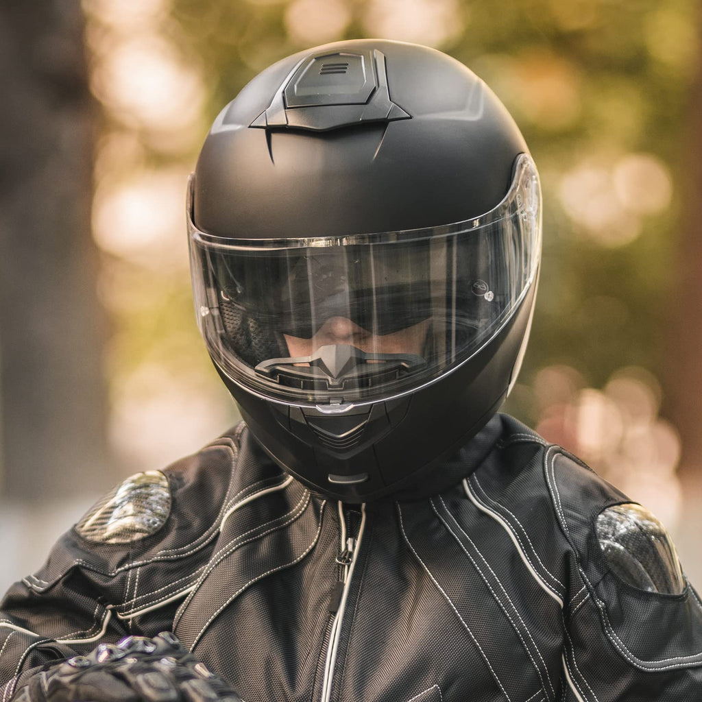 Matte Black Large Modular Full Face Motorcycle Helmet F15028