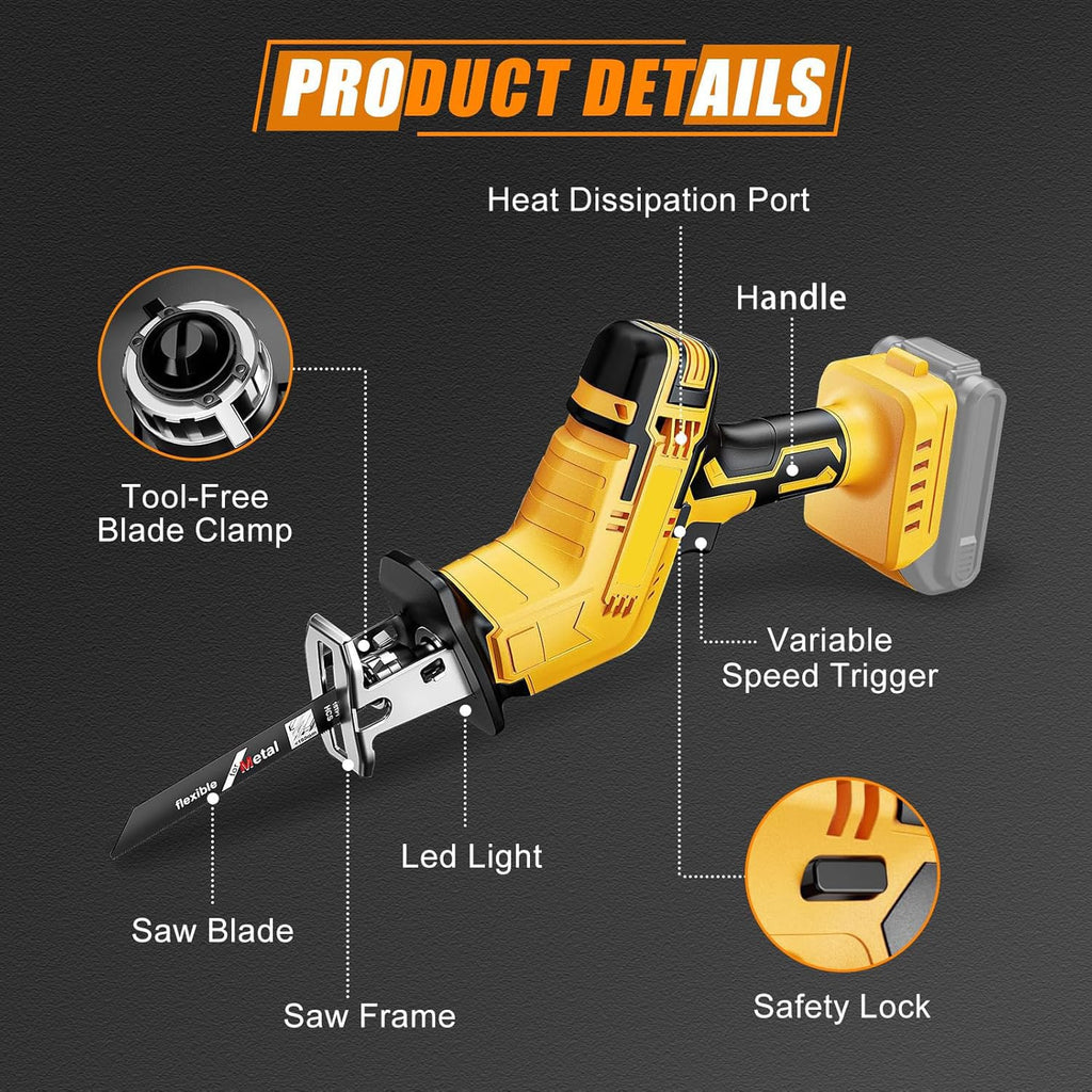 Cordless Reciprocating Saw with 4 Saw Blades U17935