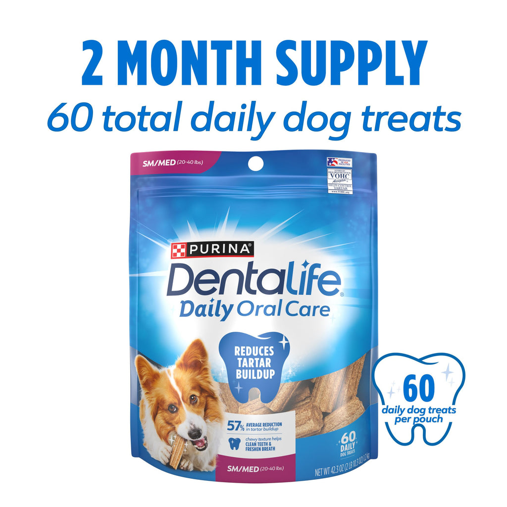 Daily Oral Care Dog Treats, Small/Medium, 60 ct K204