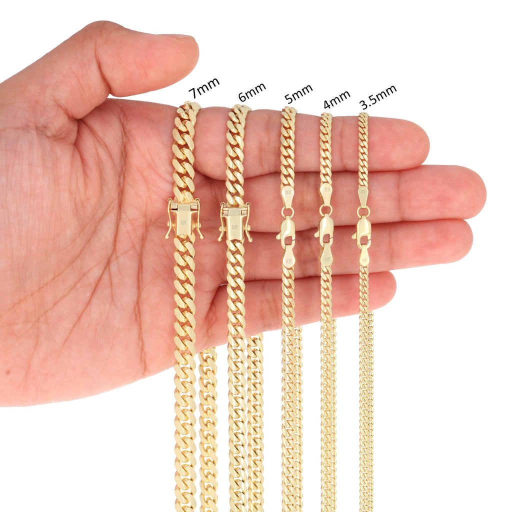 14K Yellow Gold Cuban Link Chain Necklace D463