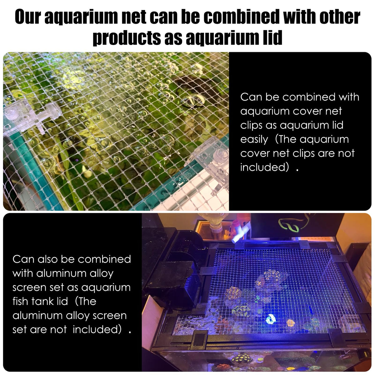 Transparent Mesh Aquarium Lid Cover 5.12 Feet X 3.37 Feet K526858