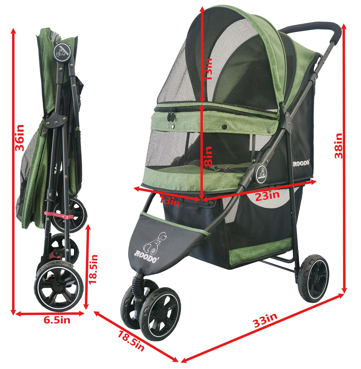 3 Wheel Foldable Pet Stroller P96785