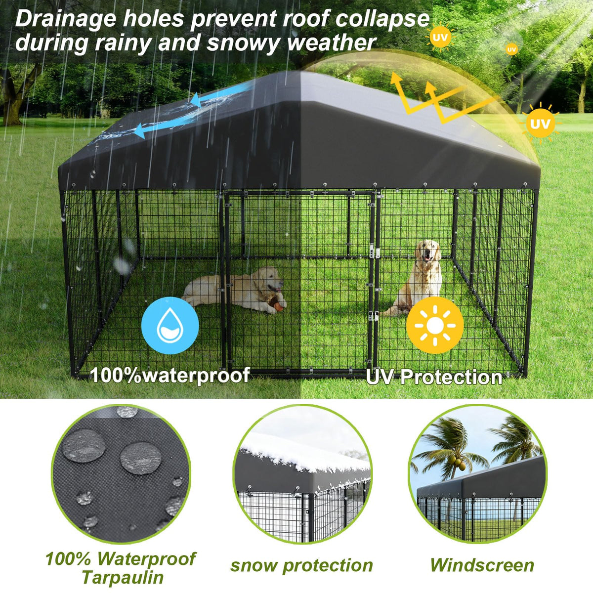 10 x 10 x 6 FT Outdoor Dog Kennel Q739