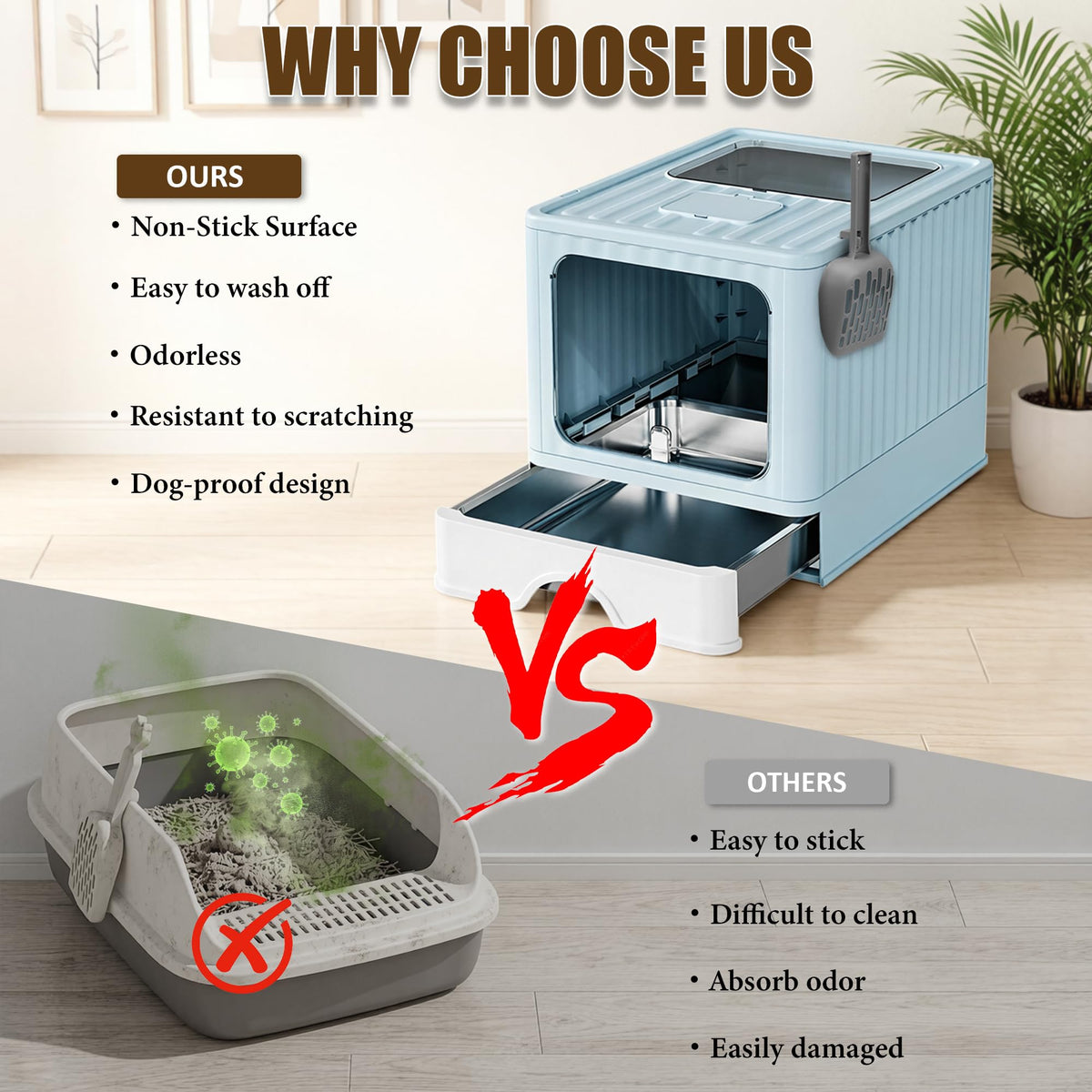 Stainless Steel Cat Litter Box With Lid M91927