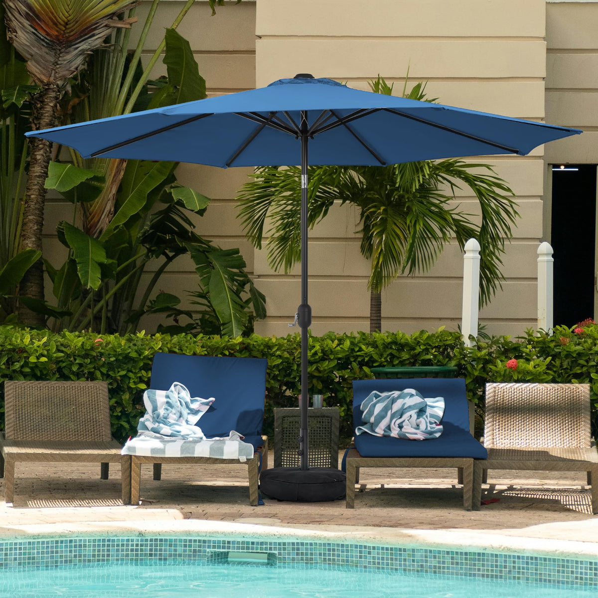 9 FT Patio Umbrella with Base M32111