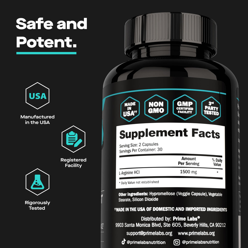L Arginine 1500mg Nitric Oxide Supplements I141621