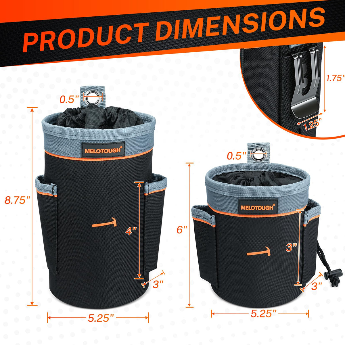 Tool Pouch Multi-Pack 2 Sizes 600D Nylon K3890