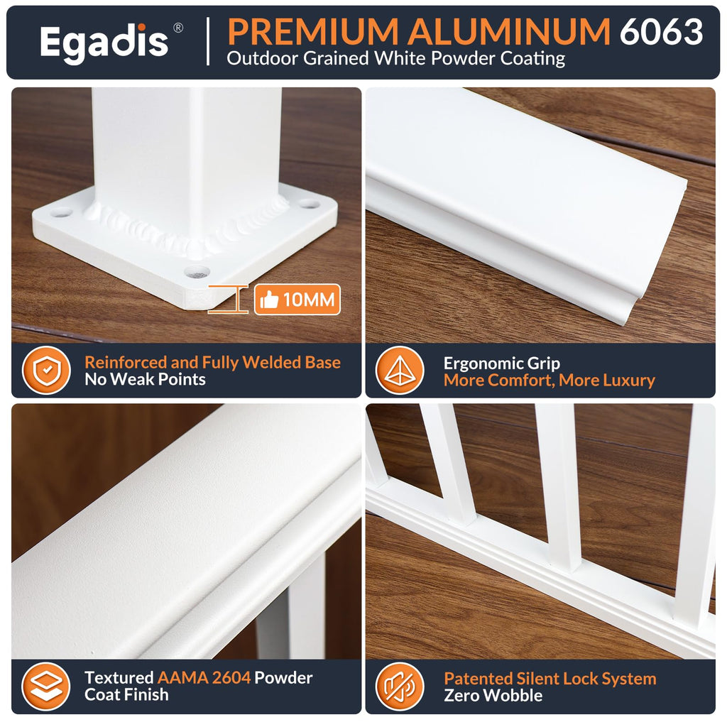 White Modular Stair Railing Kit S7643
