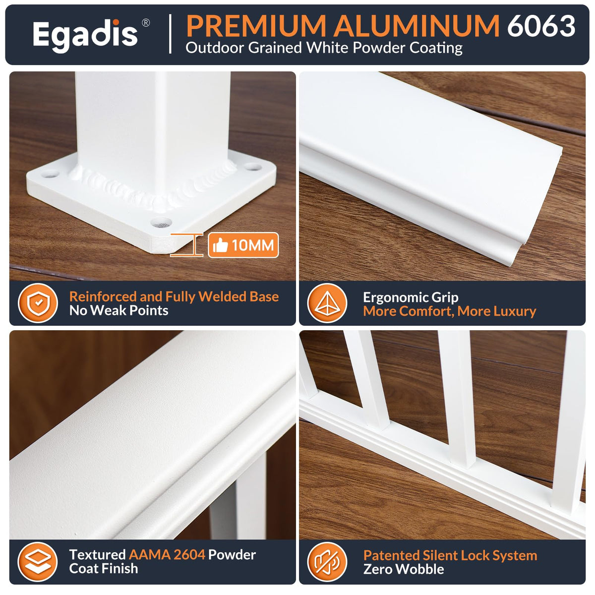 White Modular Stair Railing Kit S7643