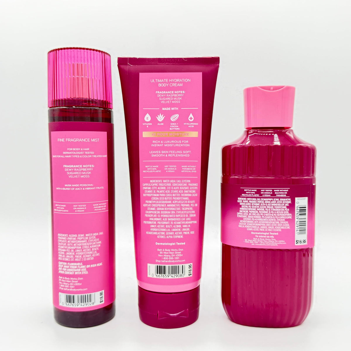 Fruity Musk 3-Piece Fine Fragrance Mist Body Cream and Body Wash Set L246790