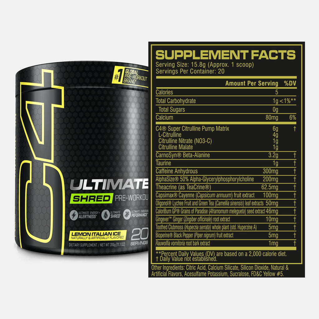 Pre Workout Powder Fat Burner Supplement With Ginger Root Extract 20 Servings K8062