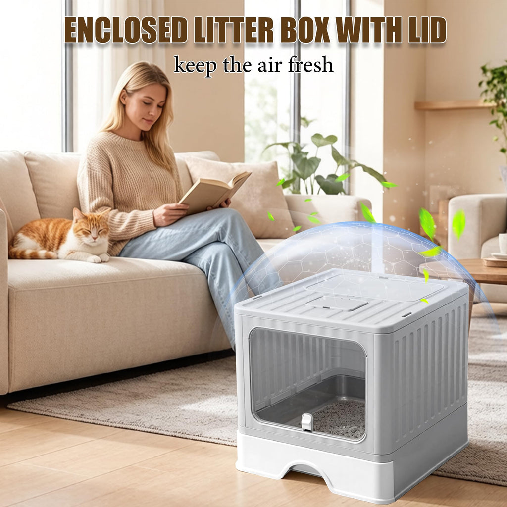 Stainless Steel Cat Litter Box With Lid M91927
