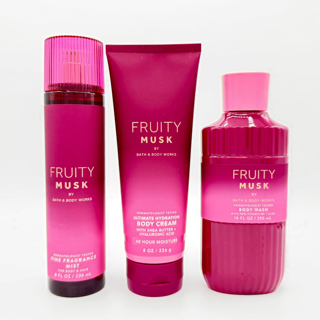 Fruity Musk 3-Piece Fine Fragrance Mist Body Cream and Body Wash Set L246790