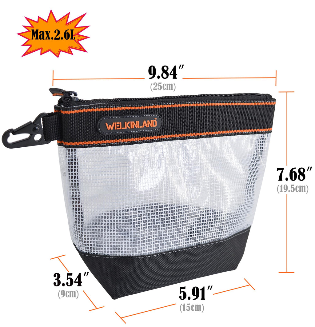 10-Inch Clear 4-Pack Zippered Tool Pouch S6289