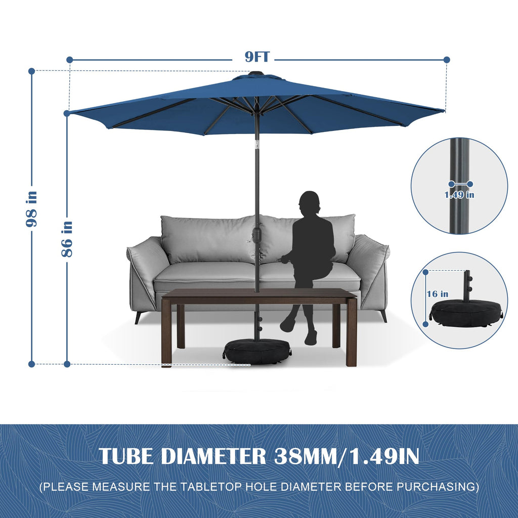 9 FT Patio Umbrella with Base M32111