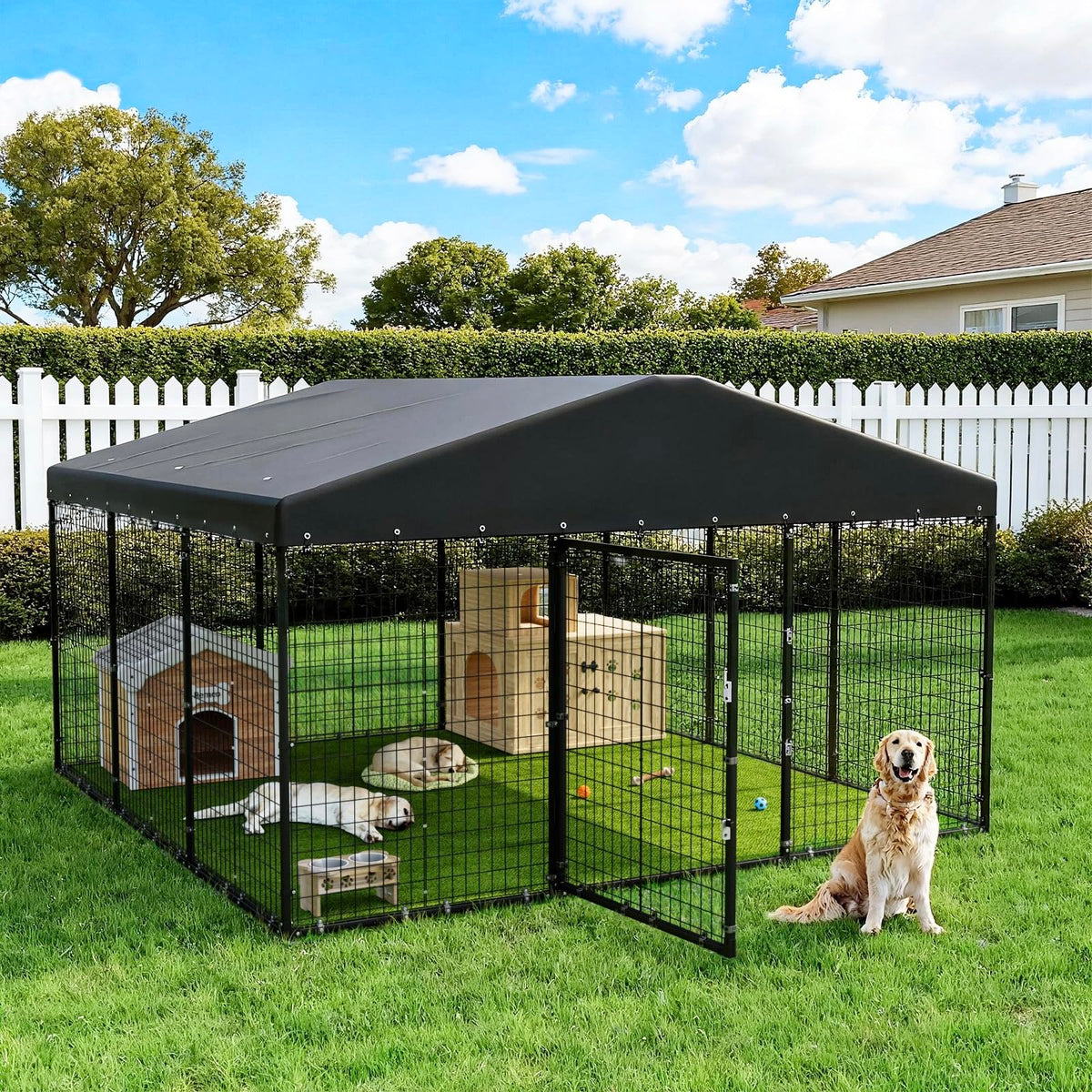 10 x 10 x 6 FT Outdoor Dog Kennel Q739