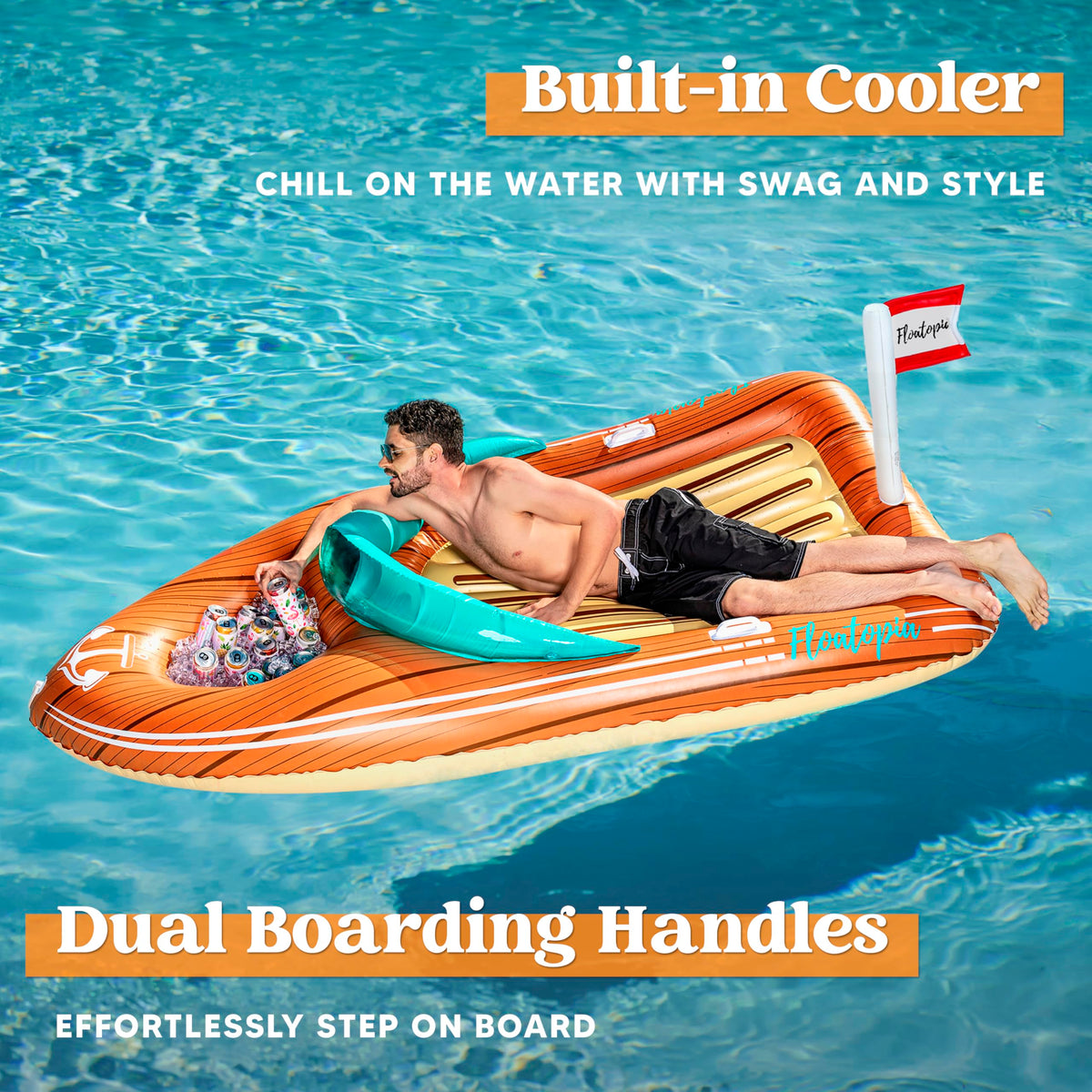 Inflatable Boat Float with Cooler O971