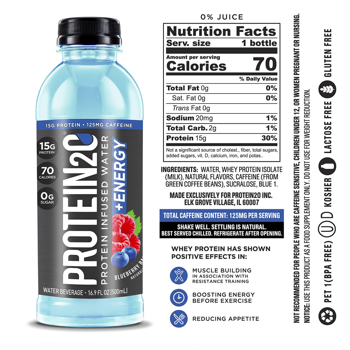 Whey Protein Infused Water Variety Pack 16.9 oz 12 Count T76931