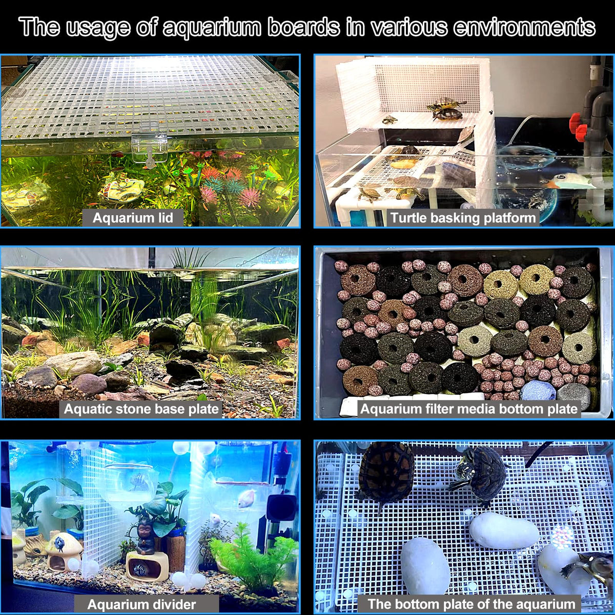 Aquarium Lid Fish Tank Top Cover Plastic Grid Panel C6483