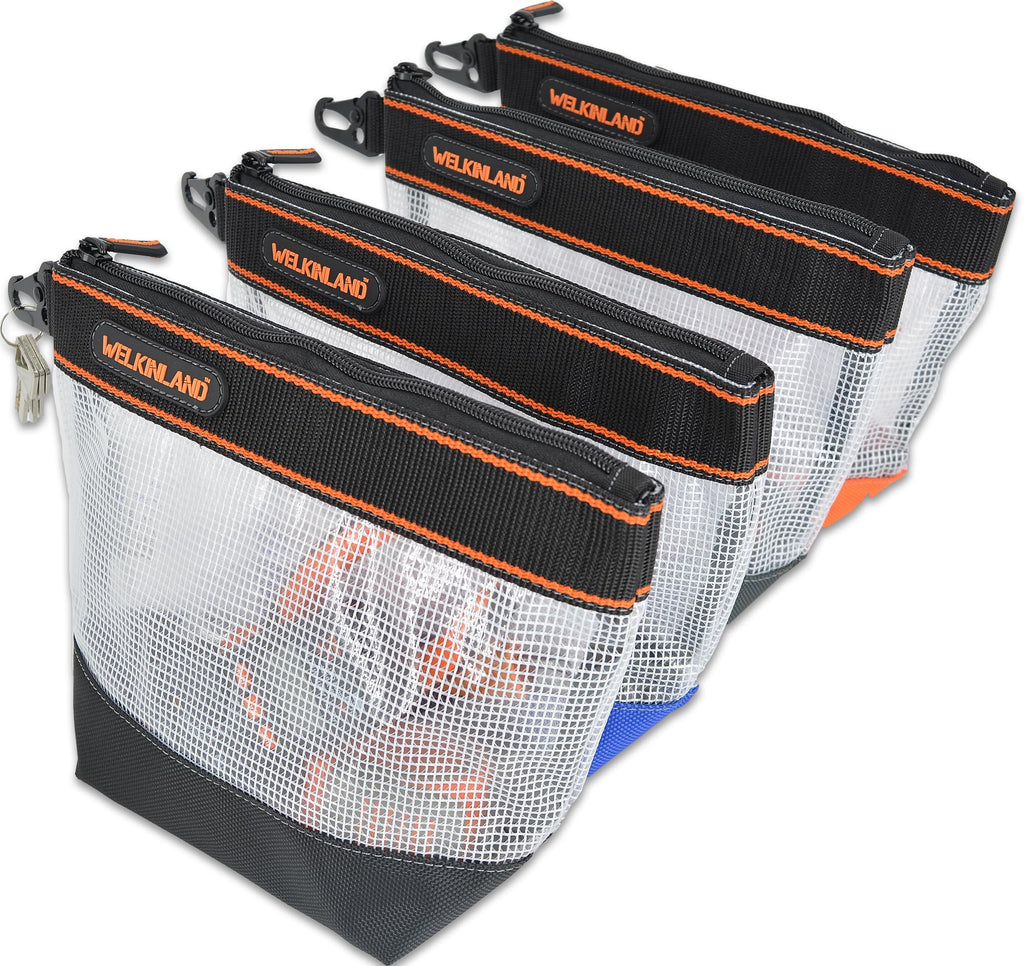 10-Inch Clear 4-Pack Zippered Tool Pouch S6289