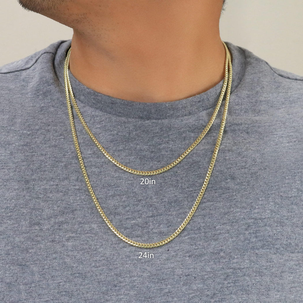 14K Yellow Gold Cuban Link Chain Necklace D463