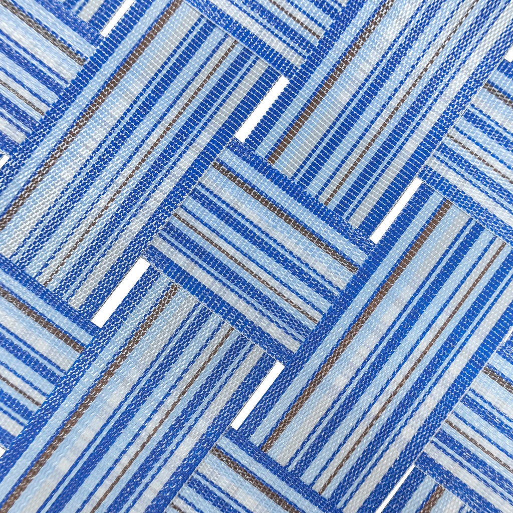 Folding Patio & Lawn Chairs Steel Frame Blue Woven Fabric Wooden Armrests Pack of 2 L8113