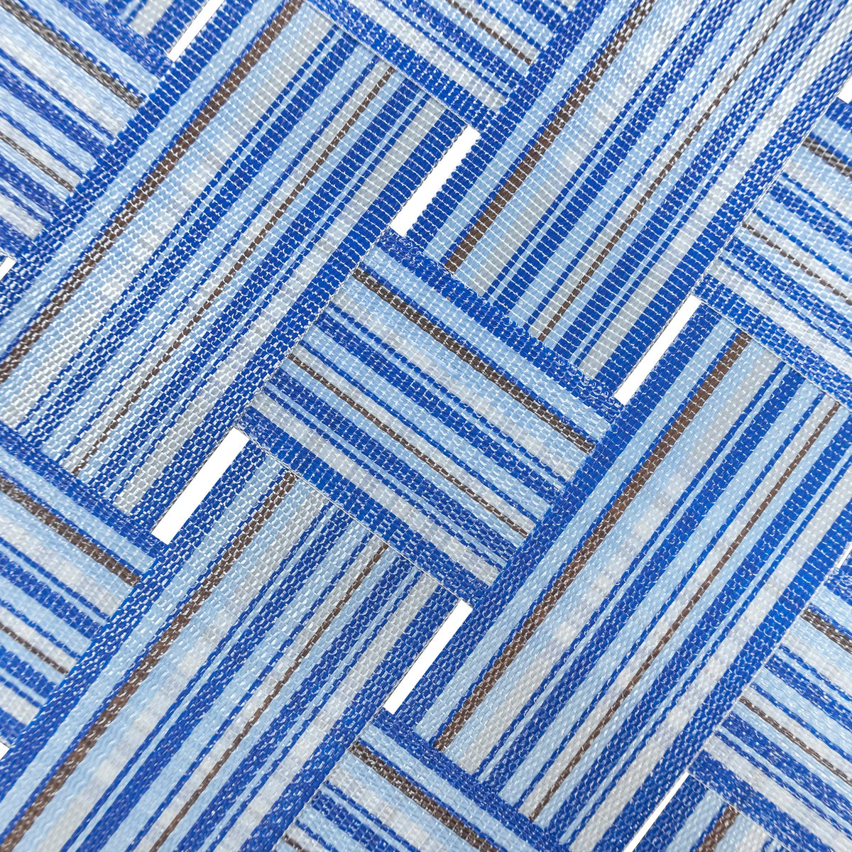 Folding Patio & Lawn Chairs Steel Frame Blue Woven Fabric Wooden Armrests Pack of 2 L8113