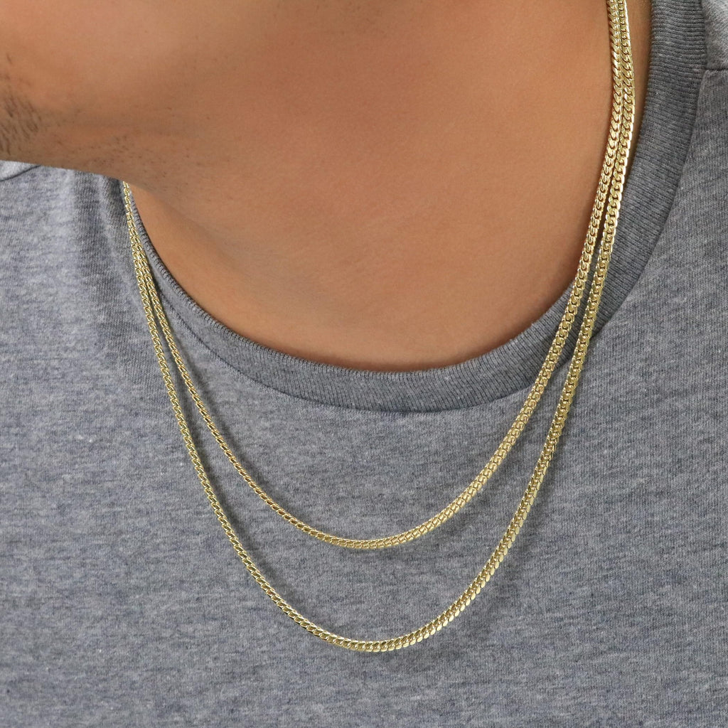 14K Yellow Gold Cuban Link Chain Necklace D463