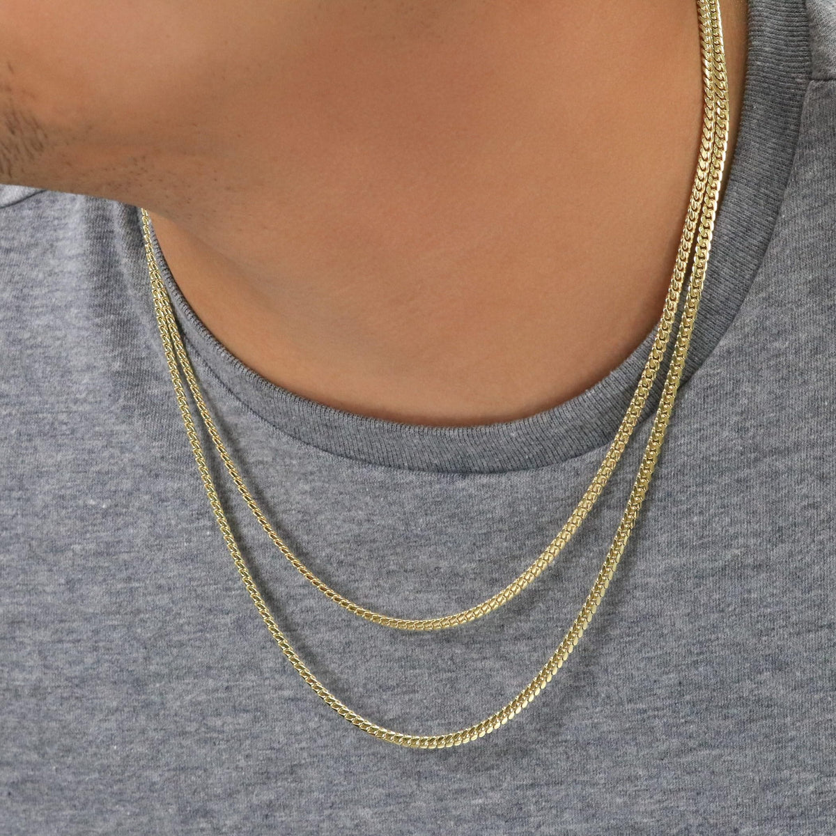14K Yellow Gold Cuban Link Chain Necklace D463