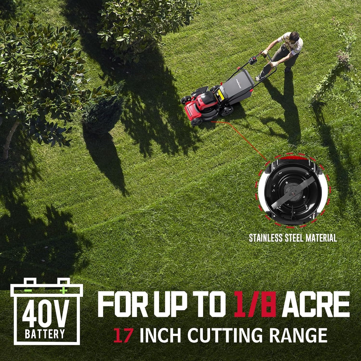 Electric Cordless Lawn Mower 17" 40V W90246