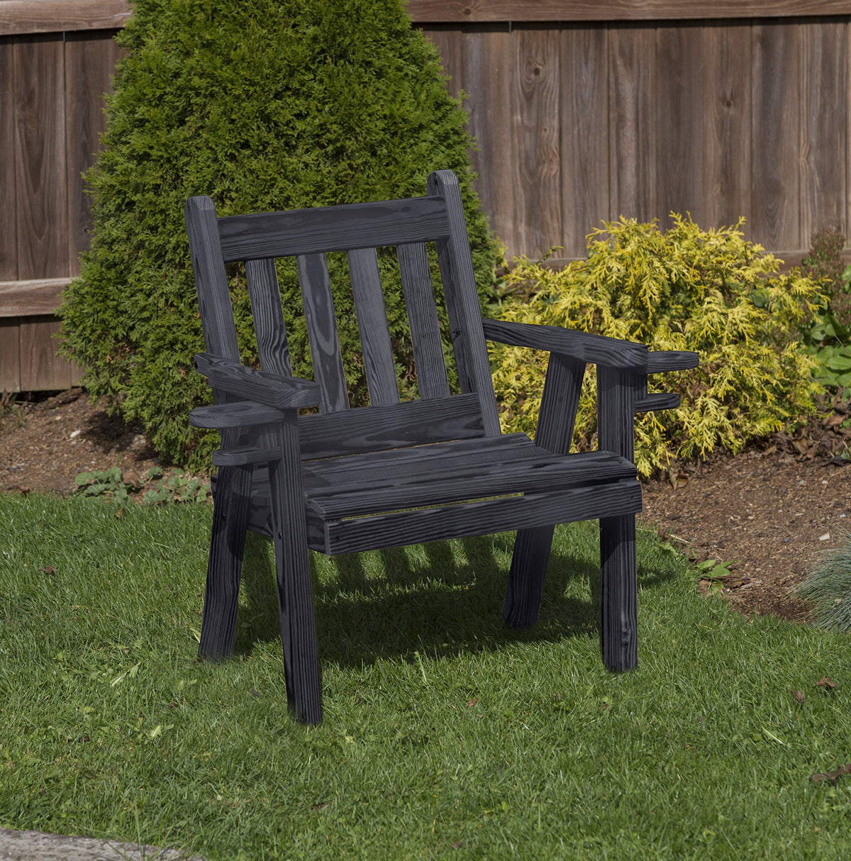 Pressure Treated Outdoor Bench with Cup Holders X295540